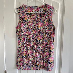 Westport Floral Sleeveless Ruffled Blouse